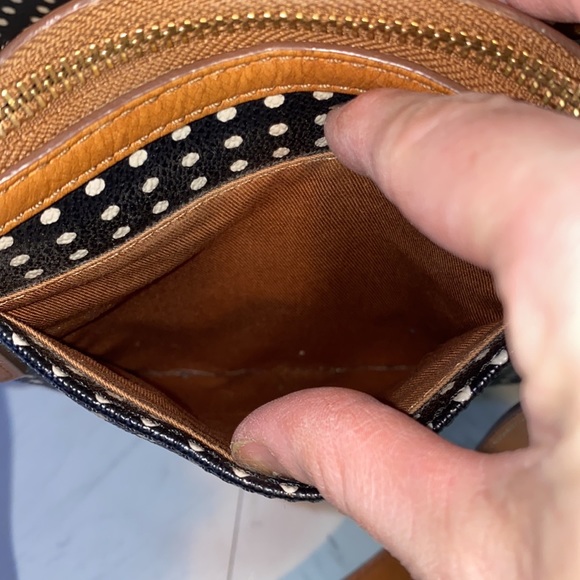 Fossil Sydney Shopper Tote Polka Dot Black and White - Picture 6 of 12